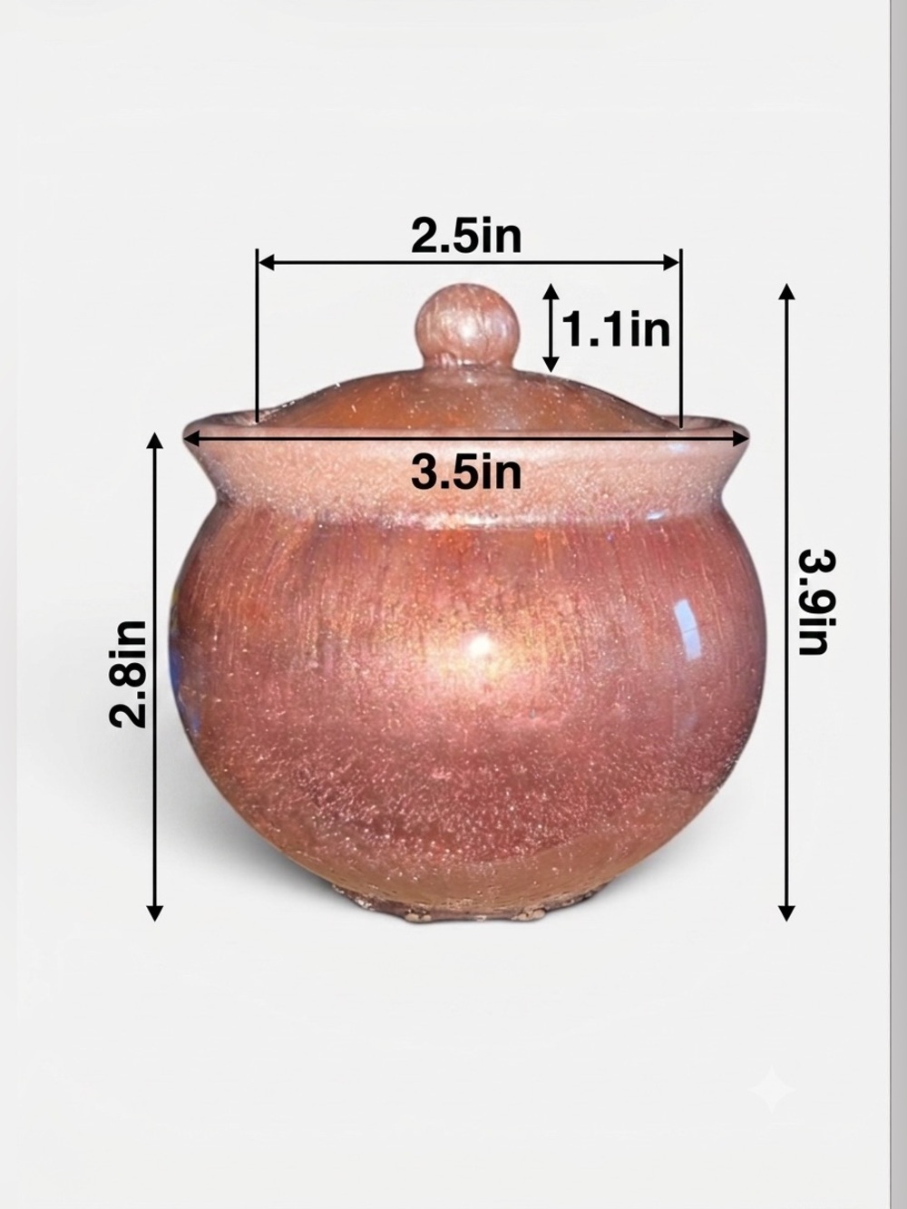 JAI’S DESIGNS Handcrafted Single Doodad Pot with lid - Picture 7 of 10